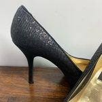 Nina  Women's Solid Leather Almond Toe Slip On Stiletto Heel Pump Black Size 8M Photo 2