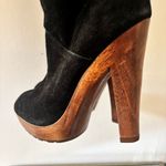 Michael Kors Tall Suede Sz 8.5 Platform Wooden Heel Women's Boots Photo 5