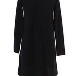 ZARA Long Sleeve Mini Dress Black Casual Fabric Patch Appliqués Crewneck sz Med Photo 2