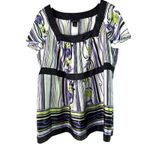 Lane Bryant ‎ Floral Blouse Striped Empire Waist Top Plus Size 22/24 Photo 0