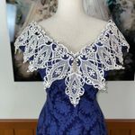 Gorgeous Vintage 90s Scott McClintock Brocade Cocktail Dress! Blue Size 8 Photo 2
