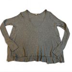 Free People top Grey gray Long Sleeve waffle knit Thermal swing tunic M Photo 1
