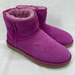 UGG  Mini Boots Suede Leather Sheepskin Lined SugarPlum Women's‎ Size 6 Photo 0