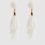 Rachel Zoe $55 Retail New Panacea White Beaded Tassel Earrings by Photo 1