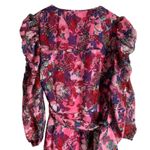 Tanya Taylor  Sasha Pink Floral Puff-Sleeve A-Line Wrap Mini Party Dress Size 4 Photo 11