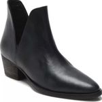 Free People Charm Double V Black Leather Ankle Booties Women's Size 40 USA 10 Photo 0