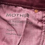 MOTHER Denim Mother The Rascal Sliced Up Heel Burgundy Play Date Denim Jean Women Size 26 NEW Photo 3