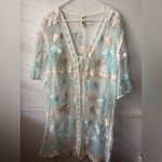 Shoreline “ Sheer Mesh Floral Embroidered Duster Cover-Up S/M” Photo 0