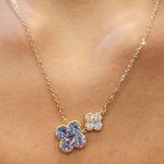 Nordstrom Four leaf clover necklace in blue / gold (brand new) luxury for less Photo 1
