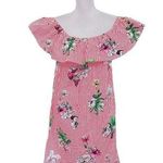 Velvet Heart VELVET & HEART White Red Stripe Off Shoulder Floral Mini Dress 100% Cotton Photo 0