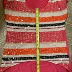 Self Esteem Pink high low sequin short sleeve top Photo 3