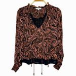 Karina Grimaldi  Women Roma Print Blouse Top Size‎ Medium Pink Paisley Chiffon Photo 2