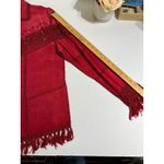 Vintage Red Suede Crochet Fringe Jacket Boho Western Bohemian Festival Size M Photo 4