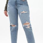 Aeropostale High Rise Distressed Raw Hem Mom Jeans Photo 0