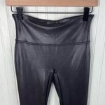 Spanx  Black Faux Leather Leggings 2437 Size Medium Shaping Slimming Compression Photo 3