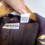 Apparenza Purple with Gold Metallic Roses Sheer Blouse Size XL Photo 7