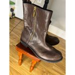 Tory Burch  Women’s Elyse Brown Leather Moto Biker Boots Ankle Boots Size 9m Photo 2