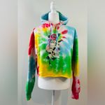 Ed Hardy Women’s  Skull Rose Tie Dye French Terry Cropped Hoodie Size M Photo 2