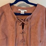 Glamorous  Dusty Pink Suede Short Sleeve Dress | XS Photo 1