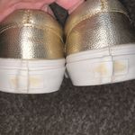 Vans  gold and cream leather slip on leather sneakers men 7.5 and woman 9 Photo 3