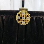Chocolate Velvet Brown Handbag Clutch Gold Photo 2