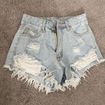 Boutique light wash denim shorts high waist Photo 0