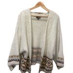a.n.a  Fuzzy Boho South Western Open Cardigan M Cream Photo 2