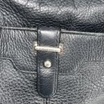 Aurielle Womens Leather Double Top Zippered Compartment‎ Shoulder Handbag Black Photo 4