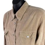 Gap VTG 90s Blue Jeans Long Sleeve Button Up Corduroy Tan Shirt Women’s M School Photo 2