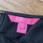 Lilly Pulitzer Christie Top Small Onyx Black Leopard Jacquard Ruffle Blouse Photo 2