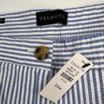 Talbots  Relaxed Chino Short 7" Inseam Cotton Seersucker Blue White Size 24W Photo 5