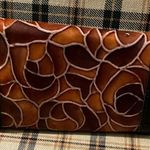 Anna Sui Cool beautiful Patent leather Black Vintage Small snap Keychain Wallet Photo 2