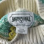 American Eagle  Sweater Womens Small‎ Green Cream Fair Ilse Retro Casual Preppy Photo 6