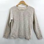 Loft Ann Taylor Metallic Sparkle Side Zip Crew Sweatshirt Top Cream Gray S new Photo 0