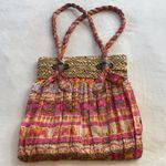 Cappelli Straworld Straw & Fabric Tote Bag Pink Photo 5