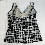 MiracleSuit  Sz 8 Tankini Swimsuit Top Animal Print Black White Underwire Twist Photo 3