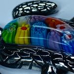 Sea Turtle Necklace Stainless Steel Multicolor Millefiori Floral Center 20 inch Photo 8