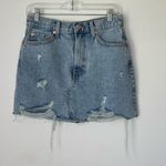 Mango MNG High Waist Denim Mini Skirt Hailey Raw Hem Size S Photo 1