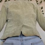 Live a Little  Y2K 100% Leather Sage Green Leather Button Jacket Photo 5