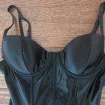 Corset Underwire Tank Top Biker Goth Whimsy Size Small Zip Up Back Adjustable Black Photo 3