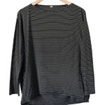 Lululemon Back in Action Long Sleeve Shirt in Black White Stripe Size 10 Photo 0