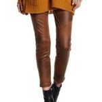 Free People Brown Faux Suede Vegan Leather Leggings Size 27 Photo 0