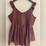 Torrid  Babydoll Cotton Clip Dot Smocked Bodice Flirty Flowy Festival Beach Tank Photo 3