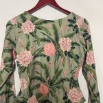 Agua Bendita  Target Green Peony Floral Long Sleeve 1 Piece Swimsuit Bodysuit XL Photo 4