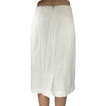 Ann Taylor White Eyelet Knee Length Zipper Slit Straight Pencil Skirt Size 12 Photo 2