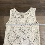 Loft  Croqueted Knit Floral White Women’s Sleeveless Tank Top Small Photo 6