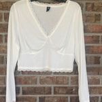 SheIn Very sheer off white long sleeved cropped top by  curve Photo 0