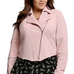 Torrid  Light Pink Cropped Moto Jacket - Size 18/20 (2) Photo 0