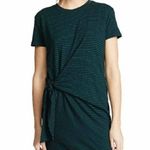 Vince . Classic Stripe Side Tie Cotton Casual Dress In Coastal/malachite Size XS Photo 0