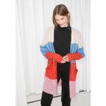 & Other Stories & Other Stories Mohair & Wool Oversized Color Block Cardigan Sz S Photo 4